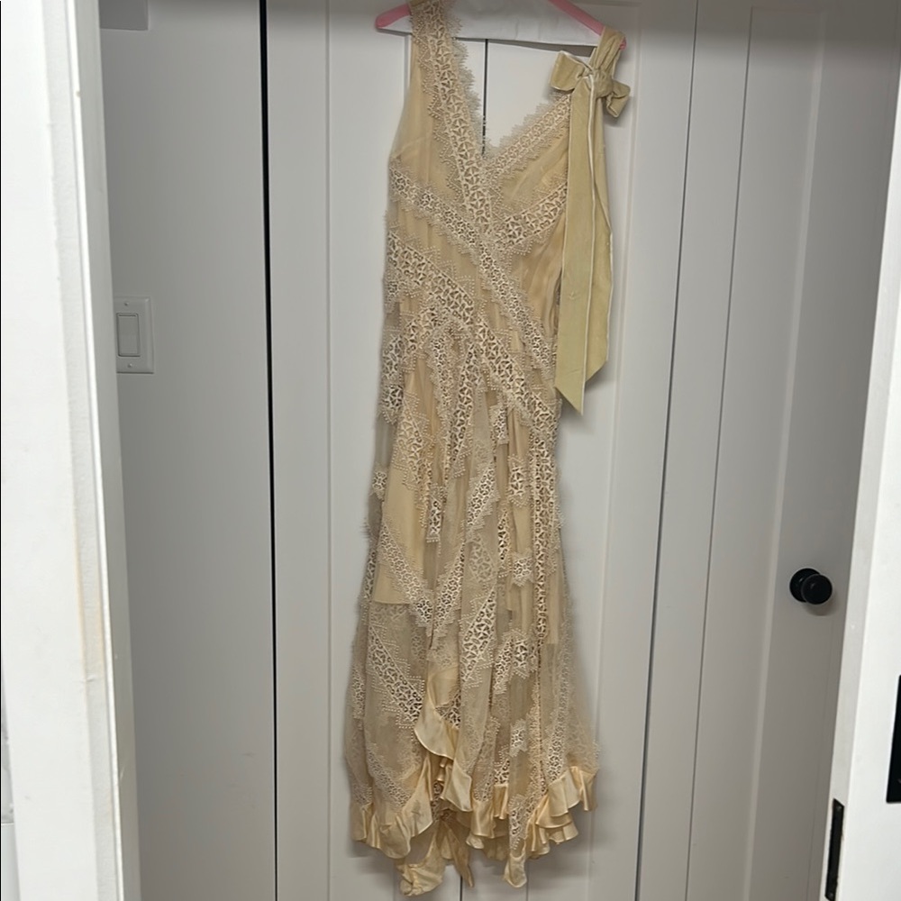 Zimmermann Cream One Shoulder Sleeveless Gown